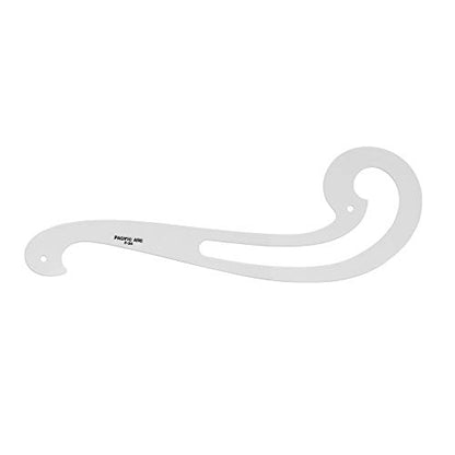Pacific Arc Professional French Curves, Acrylic, Plain Edge, 14 Inches - size: F-24