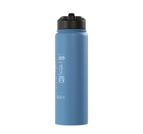 RC Transmitter Blueprint FPV Drone RC Car Radio Controller Stainless Steel Insulated Water Bottle - color: Light Blue