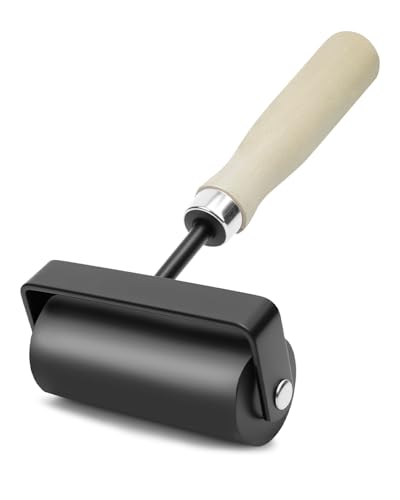 UCEC 3in Wooden Brayer Roller for Printmaking, Durable for Gluing & Crafts - color: 3 Inch-Wooden Handle