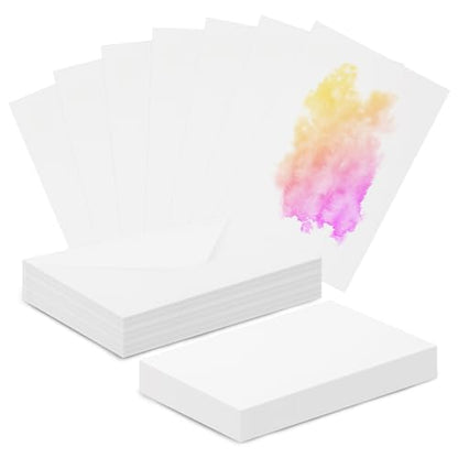 50Pack Foldable Blank Watercolor Cards with Envelopes 4 x 6 Inch - color: 50 Right Angle