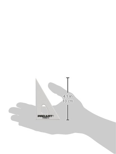 Pro Art Triangle 4" W/Finger Lift 30/60 Clear - color: Clear, size: 4-inch, 30/60 Degrees