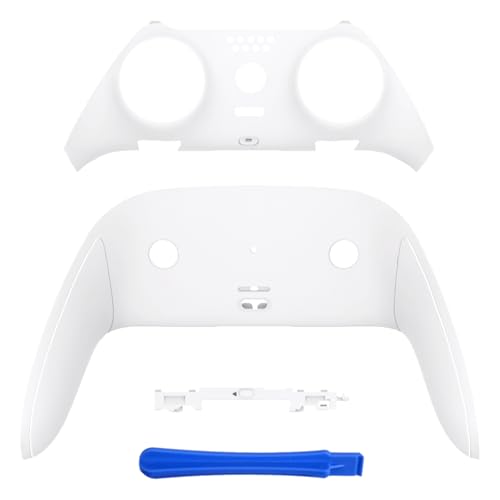 eXtremeRate Top Bottom Decorative Trim Shell Compatible with ps5 Edge Controller DIY Replacement Front Back Clip Shell, Custom White Plates Cover Compatible with ps5 Edge Controller - color: White