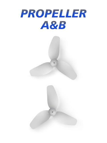 UranHub M10C Mini Drone Propellers - Compatible with M10/M10C Drone, Grey Replacement Propellers with Propeller Remover, 4 PCS (2 Propeller A & 2 Propeller B)