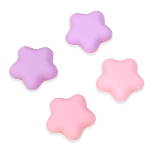 PERFECTSIGHT Cute Star Thumb Grip Caps for Switch 2, PS5, PS4, Xbox Series X/S, Xbox One, Switch PRO Controller, 4PCS Kawaii Soft Rubber 3D Analog Thumbsticks Grips Joystick Cover (Pink+Purple) - color: Pink+Purple Star