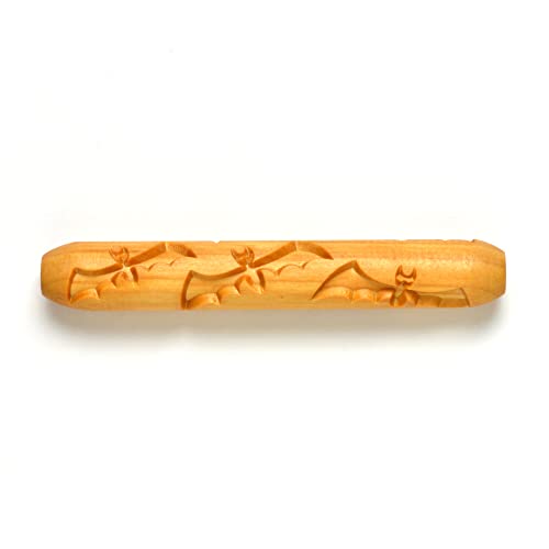 MKM Pottery Tools Wood Hand Rollers for Clay (HR-34 Flying Bats) - size: HR-34 Flying Bats