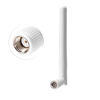 Bingfu External WiFi Antenna RP-SMA 2.4GHz 5GHz 5.8GHz 3dBi Dual Band Wireless Antennas Replacement for WiFi Router Security IP Camera Access Point USB WiFi Adapter - color: [RP-SMA Male] Antenna - White