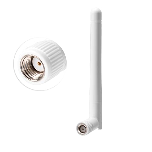 Bingfu External WiFi Antenna RP-SMA 2.4GHz 5GHz 5.8GHz 3dBi Dual Band Wireless Antennas Replacement for WiFi Router Security IP Camera Access Point USB WiFi Adapter - color: [RP-SMA Male] Antenna - White