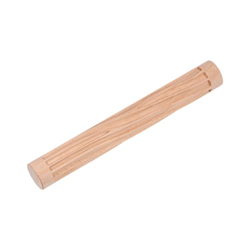 HARFINGTON Wood Clay Roller - 6 Inch Beech Hand Roller With Grain Pattern for Modeling, Pottery, Baking, DIY - Wooden Texture Tool