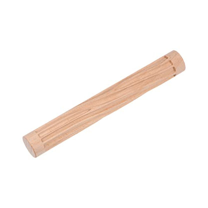 HARFINGTON Wood Clay Roller - 6 Inch Beech Hand Roller With Grain Pattern for Modeling, Pottery, Baking, DIY - Wooden Texture Tool