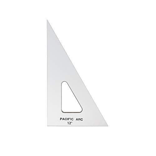 Pacific Arc Drafting Triangle, 12-inch, 30/60/90 Degrees, Clear Acrylic - color: Clear, size: 12-in, 30/60/90 degrees