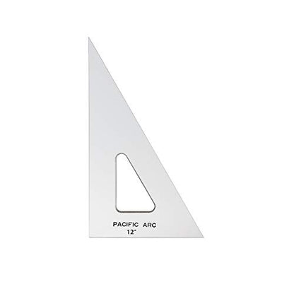 Pacific Arc Drafting Triangle, 12-inch, 30/60/90 Degrees, Clear Acrylic - color: Clear, size: 12-in, 30/60/90 degrees