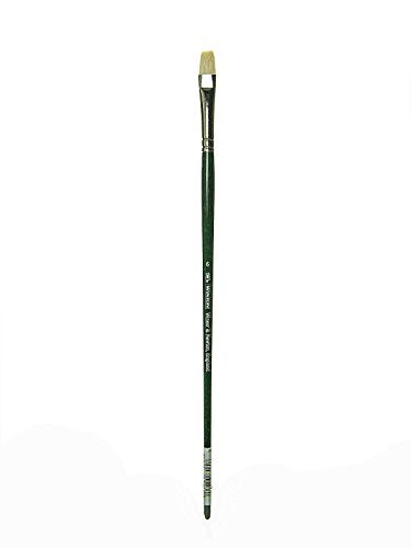 Winsor & Newton Winton Hog Bristle Brush-Bright 6,Green - size: #6, style: Bright