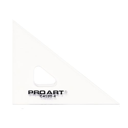 Pro Art Drafting Triangle 4" Finger Lift 45/90 Degree Clear - color: Clear, size: 4-inch, 45/90 Degrees