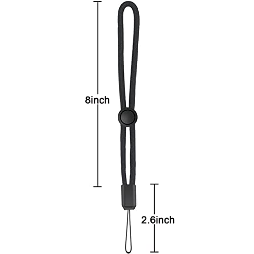 YOUOWO 5Pack Nylon Lanyards with Buttons,Adjustable Length(Black) - color: 5 Pack-black