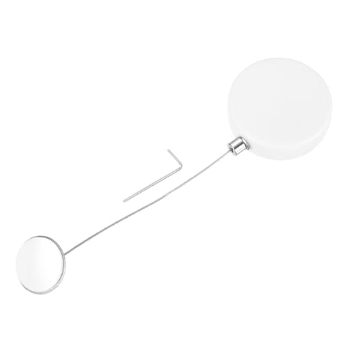 MECCANIXITY 3.3ft Retractable Cable Lock with Round Patch Remote Control Security Lock with Adjustable Cord Tether Anti Theft for Laptop, TV, 150 G, White - color: White