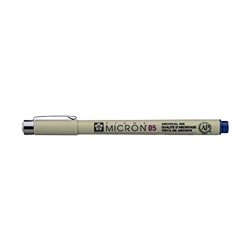 SAKURA PIGMA MICRON 05 FINELINER PEN, 0.45MM LINE WIDTH, PACK OF 2 (Royal Blue) - color: Royal Blue