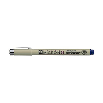 SAKURA PIGMA MICRON 05 FINELINER PEN, 0.45MM LINE WIDTH, PACK OF 2 (Royal Blue) - color: Royal Blue