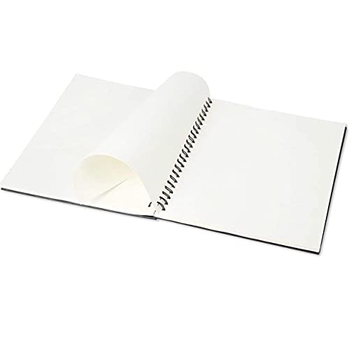 KINGART Hardcover Sketchbook (Black), Side Wire Bound, 60 Lbs. (90G), 9" X 12", 100 Sheets
