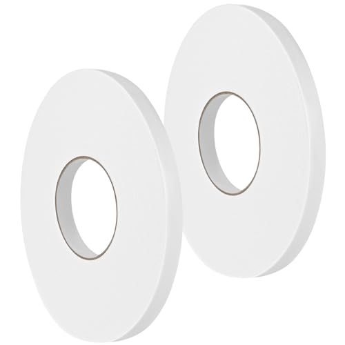 Double Sided Foam Tape 0.5In x 52.5FT 2 Pack, Mounting Tape Heavy Duty, Strong Adhesive Weatherproof Seal Strips for DIY Craft Picture Poster, Car & Gap Filling Mountings, Home Office Decor (White) - color: White, size: 0.5 In x 105 FT