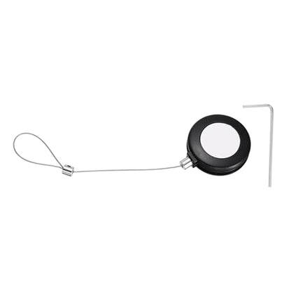 PATIKIL Retractable Remote Control Cable Tether (3ft /0.9M, Black)(1 Set) Round Remote Control Security Lanyard Lock Adjustable Locking Leash with Rope Locks, Suit for - TVs/Tablets - color: Black