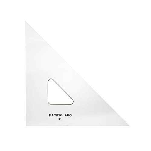 Pacific Arc Drafting Triangle, 6-inch, 45/90 Degrees, Clear Acrylic - color: Clear, size: 6-in, 45/90 degrees