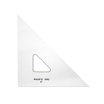 Pacific Arc Drafting Triangle, 6-inch, 45/90 Degrees, Clear Acrylic - color: Clear, size: 6-in, 45/90 degrees