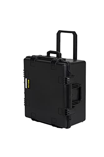 MEIJIA Premium Waterproof Rolling Hard Camera Case,Hard Protective Case with customizable fit foam and wheels,Full Protection with Light&Convenient Design,Elegant Black (24.8"X23.7"X13.17") - size: 24.8"X23.7"X13.17"