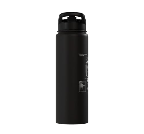 RC Transmitter Blueprint FPV Drone RC Car Radio Controller Stainless Steel Insulated Water Bottle - color: Black
