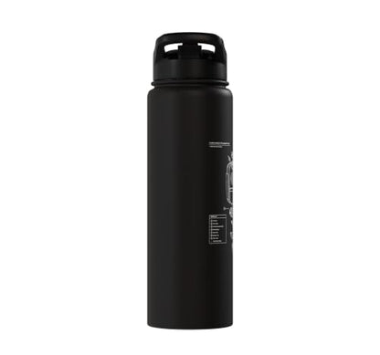 RC Transmitter Blueprint FPV Drone RC Car Radio Controller Stainless Steel Insulated Water Bottle - color: Black