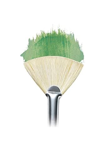 Winsor & Newton Winton Hog Bristle Brush-Fan #1, 1, Green - size: #1, style: Fan