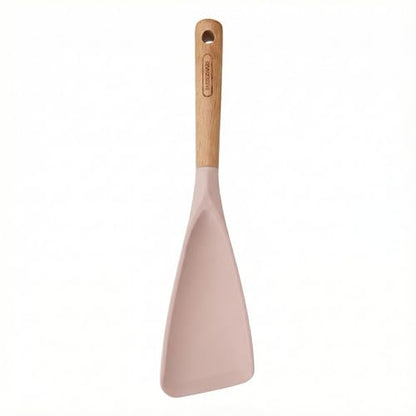 Farberware Pro Spoonula with Beechwood Handle and Built-In Hang Hole, Blush - Kitchen Scraping and Stirring Tool for Pots, Bowls, and Pans - color: Blush