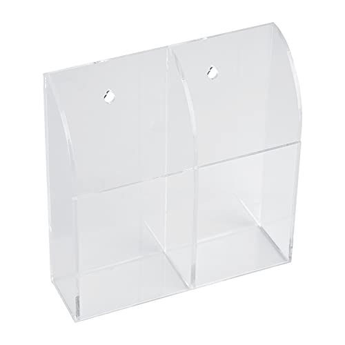 Acrylic Remote Control Holder Wall Mount Storage Box, Transparent, 2 Cases