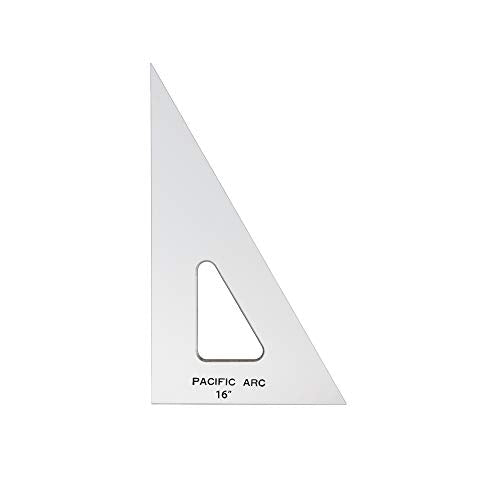 Pacific Arc Drafting Triangle, 16-inch, 30/60/90 Degrees, Clear Acrylic - color: Clear, size: 16-in, 30/60/90 degrees