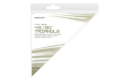 Pro Art 4-Inch 45/90-Degree Triangle, Smoke - color: Smoke, size: 4-inch, 45/90 Degrees