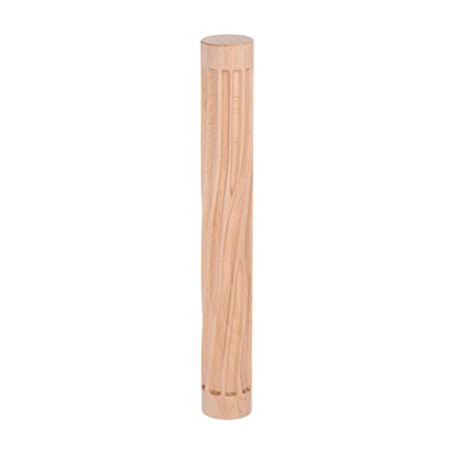 HARFINGTON Wood Clay Roller - 6 Inch Beech Hand Roller With Grain Pattern for Modeling, Pottery, Baking, DIY - Wooden Texture Tool