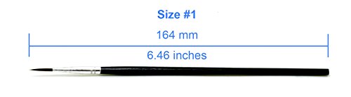 50 Pcs Fine Detail Synthetic Paint Brush Set, Pointed Round Size #1 Large - size: Size #1 (Large)