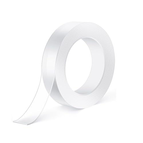 2PCS Heavy Duty Double-Sided Tape (10FT Long), Removable Adhesive Gel Tape, Clear Invisible Mounting Strips for Home and Office Use