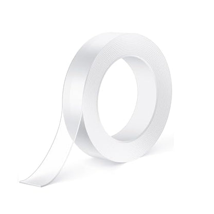 2PCS Heavy Duty Double-Sided Tape (10FT Long), Removable Adhesive Gel Tape, Clear Invisible Mounting Strips for Home and Office Use