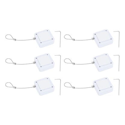PATIKIL Retractable Remote Control Cable Tether (3.3ft / 1M, White)(6 Set) Square Remote Control Security Lanyard Lock Adjustable Locking Leash with Rope Locks, Suit for - TV/Tablets - color: White, size: 3.3ft