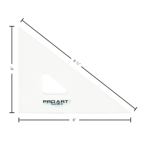 Pro Art Drafting Triangle 12" Finger Lift 30/60 Degree Clear - color: Clear, size: 12-inch, 30/60 Degrees