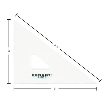 Pro Art Drafting Triangle 12" Finger Lift 30/60 Degree Clear - color: Clear, size: 12-inch, 30/60 Degrees
