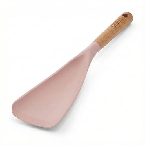 Farberware Pro Spoonula with Beechwood Handle and Built-In Hang Hole, Blush - Kitchen Scraping and Stirring Tool for Pots, Bowls, and Pans - color: Blush