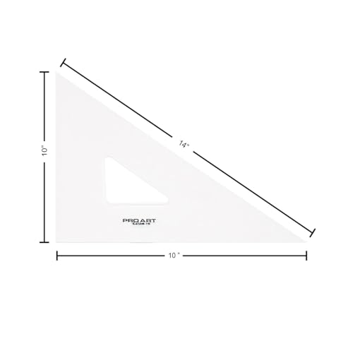 Pro Art Triangle 10" W/Finger Lift 45/90 Clear - color: Clear, size: 10-inch, 45/90 Degrees