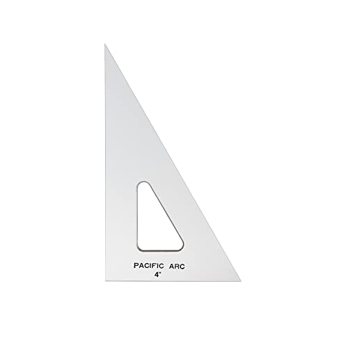 Pacific Arc Drafting Triangle, 4-inch, 30/60/90 Degrees, Clear Acrylic - color: Clear, size: 4-in, 30/60/90 degrees