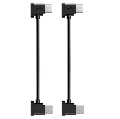 2 Pack Micro USB to USB-C 1ft/30cm Data Cable for DJI Spark/Mavic Pro/Mavic Mini 1st & SE/Mavic 2 Series/Mavic Air 1st Drone Controller iPhone 17/16/16e/15 Pro Max (Micro USB to Type C)