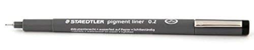 STAEDTLER PIGMENT LINER 0.2mm BLACK INK [Pack of 2]