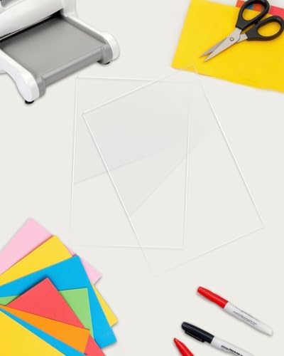 2 Pack Clear Polycarbonate Cutting Pads for Die Cut Machines,7.75x5.88 Inch