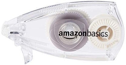 Amazon Basics Double Sided Adhesive Tape with Removable Cap Applicator, 1/4-Inch x 32-Feet, Clear, 1-Pack - size: 1