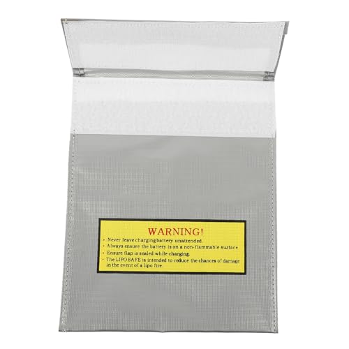 Sewroro Lipo Battery Fireproof Bag Rc Battery Safety Charge Pouch Fire-Resistant Storage Sack for Charging and Storing Lipo Packs Protects Workshop Home 9.05 X 7.08 X 0.19 in