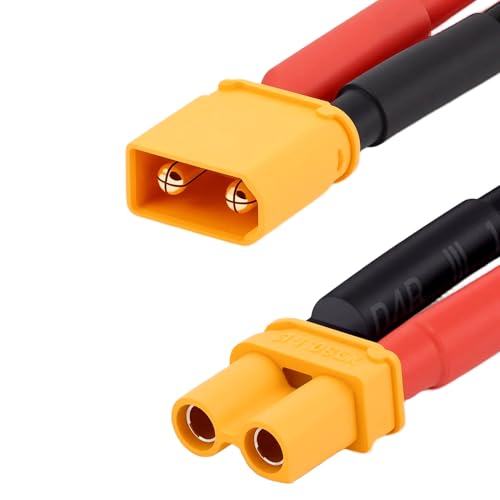 5Pairs 100mm Amass XT30 Plug Male and Female Connectors with 14AWG Silicon Wire for RC Lipo Battery Cable FPV Racing Drone Car Boat - style: XT30 Plug Connector